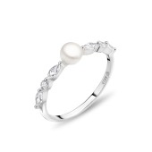 Inel argint cu perla naturala alba si cristale DiAmanti SK25486R_W-G Inel argint cu perla naturala alba si cristale DiAmanti SK25486R_W-G